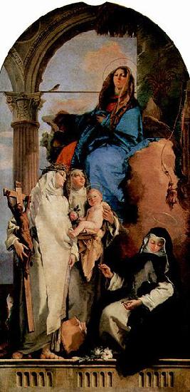  Madonna mit Hl. Katharina, Hl. Rosa, die das Kind halt und der hockenden Hl. Agnes